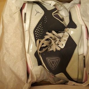 Nike Air Jordan Girls 7Y Gray Pink High Top